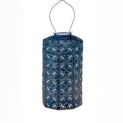 LUMIZ Cylinder Solar Lantern 18 cm - Mandela - Petrol In Blue