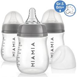 MiaMia PP Flasche 3er pack 140ml mit Silikon Trinksauger Gr. S