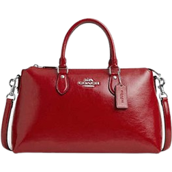 Coach Georgia Satchel Bag - Novelty Leather/Silver/Red