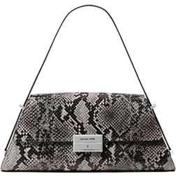 Michael Kors Ludlow Medium Snake Embossed Leather Shoulder Bag - Quarry Grey