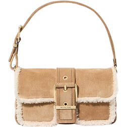 Michael Kors Colby Medium Suede Shoulder Bag - Natural Combo