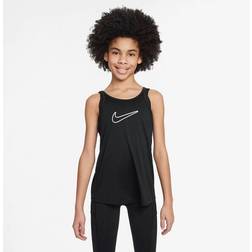 Nike Older Kid's One Classic Dri-FIT Tank Top - Black/White (FZ5599-010)