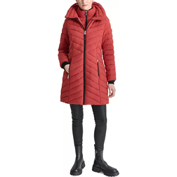 DKNY Women's Bibbed Packable Puffer Coat - Saffron