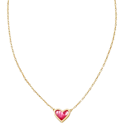 Kendra Scott Framed Ari Heart Short Pendant Necklace - Gold/Pink