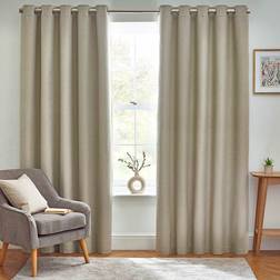 Furn Dawn Natural Thermal Blackout Eyelet Curtain 168 x 137 cm - Cream