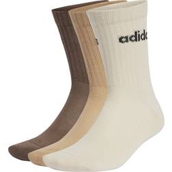 adidas Linear Crew Cushioned Socks 3 Pairs - Brown/Magic Beige/Earth Strata (IZ0106)