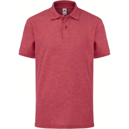 Shein Fruit of the Loom Childrens/Kids Pique Short-Sleeved Polo Shirt (Heather Red)