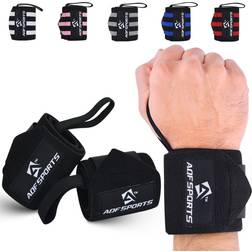AQF (Full Black) 18 Wrist Wraps Fist Straps with Thumb Loop