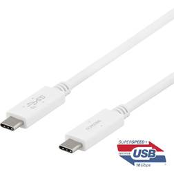 Deltaco 100W 5A 10Gbps 3.1 Gen2 USB C - USB C M-M 0.5m