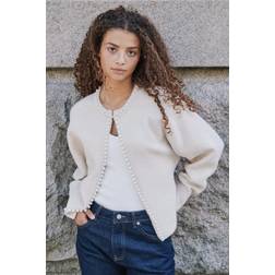 Neo Noir Lilly Pearl Knit Cardigan - Ivory