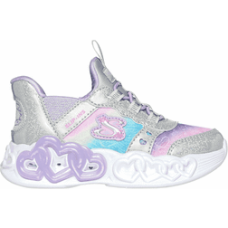 Skechers Toddler Slip-Ins Infinite Heart Lights Sneaker - Silver/Multi