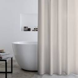 Catherine Lansfield Timeless Stripe Shower Curtain Natural - Beige