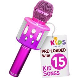 Move2Play Kids Karaoke Microphone Includes Bluetooth & 15 Pre-Loaded Nursery Rhymes Birthday Gift for Girls, Boys & Toddlers Girls Toy Ages 2, 3, 4-5, 6 Years Old