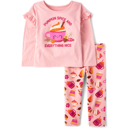 The Children's Place Toddler Pumpkin Spice Outfit Set 2-pack - Fuzzy Pink (3047841_3245)