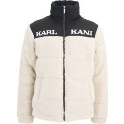 Karl Kani Retro Reversible Teddy Puffer Jacket - Light Sand