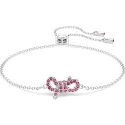 Swarovski Lifelong Bow bracelet, Bow, Pink, Rhodium plated