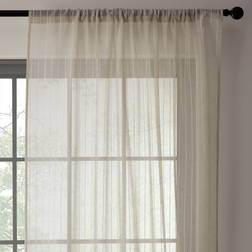 Dunelm Lucia Stripe Natural Slot Top Voile Pair