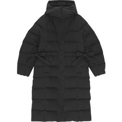 Ganni Tech Seersucker Shell Puffer Coat - Black