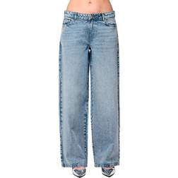Pieces PcSelma LW Wide Jeans - Blue Denim