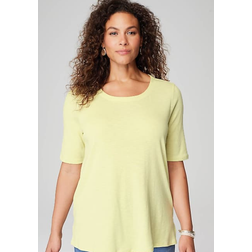 JJill Pima Slub Scoop Neck Side Slit Tee