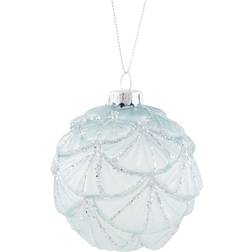 Opaque Glitter Bauble Blue Christmas Tree Ornament 8cm