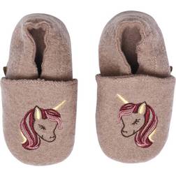 Melton Unicorn Wool Slippers - Fawn