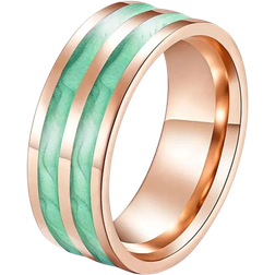 Hasdnker Elegant Wedding Ring - Rose Gold/Green