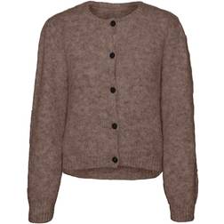 Vero Moda Novah Knit Cardigan - Brown Lentil Melange