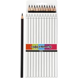 Colortime Colouring Pencils Black 3mm 12 Pack