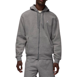 Nike Jordan Brooklyn Fleece Full-Zip Hoodie - Carbon Heather/White