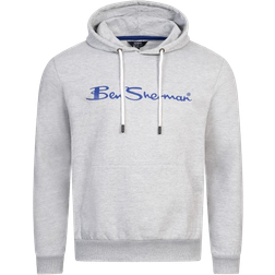 Ben Sherman Flocked Logo Hoodie - Grey Marl