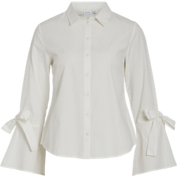 Vila Vinian Tie Detail Shirt - Cloud Dancer