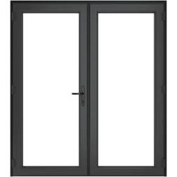 Crystal UPVC Grey Left Hand Double Glazed French with 150 mm Cill - 1790 2090 mm Interior Door Clear Glass (x)