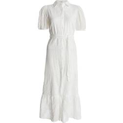 Quiz Embroidered Midaxi Shirt Dress - White