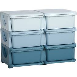 Homcom Kids Storage Unit Toy Box Vertical Dresser With Six Drawers