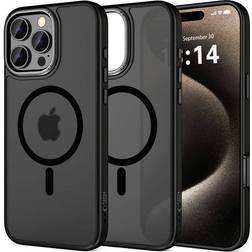 Tech-Protect iPhone 16 Pro MagEdge Hybrid Skal med Kameraskydd MagSafe Kompatibel Genomskinlig Matt Svart