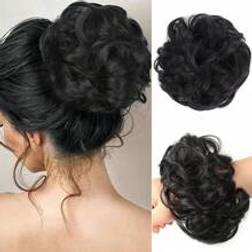 Shein Synthetic Curly Hair Bun With Rubber Band Black Brown Donut Updo Hairpiece For Messy Chignon And Stylish Look Hair Accessories Hair Scrunchies Extension
