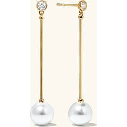 Ani Jewels Long Pearl Earrings Gold