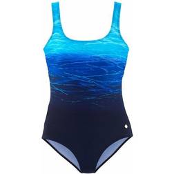 Lascana Tummy Control Swimsuit - Blue Print