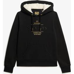 Superdry Hoodie Damen Luxe Metallic Logo Noir
