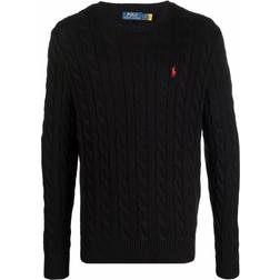 Polo Ralph Lauren Polo Ralph Lauren logo-embroidered cable-knit jumper men Cotton Black