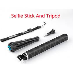 Dechoicelife TELESIN 0.9m Carbon Fiber Lightest Selfie Stick Aluminium Alloy Tripod For GoPro Hero 11 10 9 Insta360 DJI Osmo Action2 3 Camera