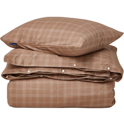 Lexington Checked Lyocell/Cotton Bedding Set Duvet Cover White, Brown (220x220cm)