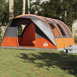 vidaXL vidaXL 5-personers campingtelt vandtæt grå og orange