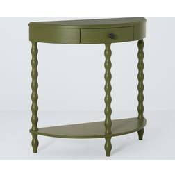 John Lewis Bobbin Half Moon Olive Console Table