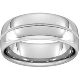 Goldsmiths Slight Court Extra Heavy Milgrain Centre Wedding Ring - Silver