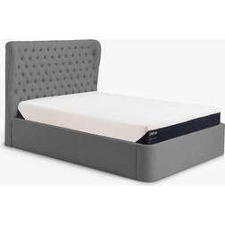 Tempur Button Ottoman Storage Upholstered Bed Frame Double