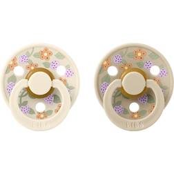 Bibs x Liberty napp 2 pack 6-12m Strawberries/Cream Ivory