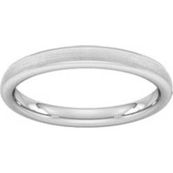 Goldsmiths D Shape Standard Matt Finished Wedding Ring 2.5mm - White Gold