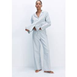 H&M Dame Blå Pyjamas bomullstwill